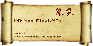 Mózes Flavián névjegykártya